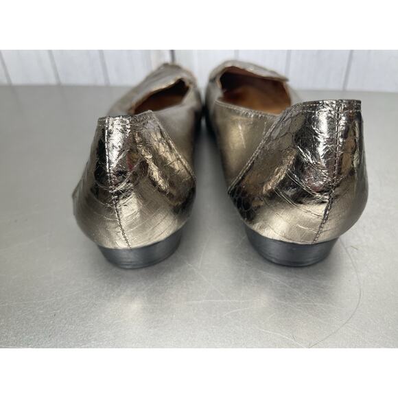 Nordstrom Women's Shoes Flats Gold Leather Metallic Size 10 - Picture 4 of 6